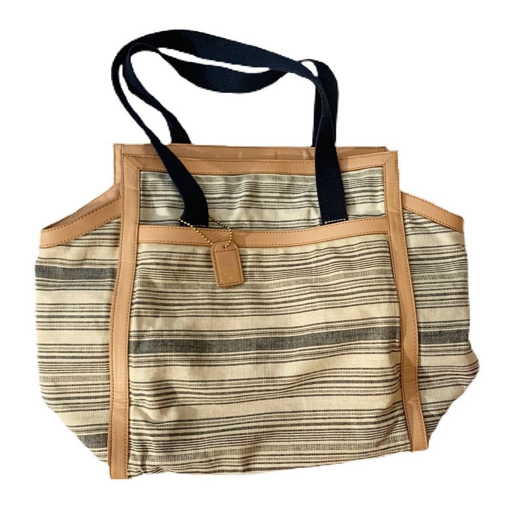 Fossil Tessa beach canvas stipped tote bag